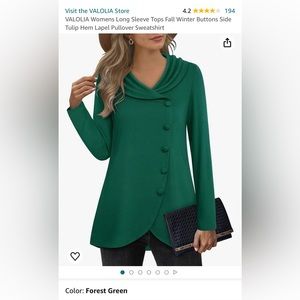 VALOLIA Womens Long Sleeve Tops Fall Winter Buttons Side